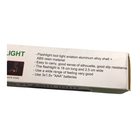 LED+COB Flashlight ABS Grip 18cm Long‎ Portable Tool Light Battery Operated - Picture 3 of 7